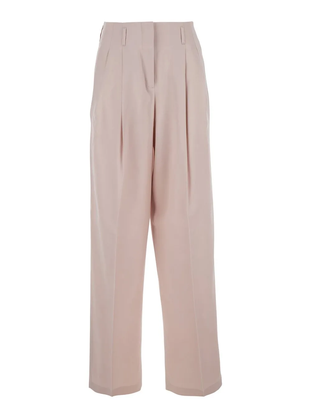 Hose "Flavia" für Damen aus Wolle in Rosa mit Pences vorne und Logo-Anhänger-Detail hinten