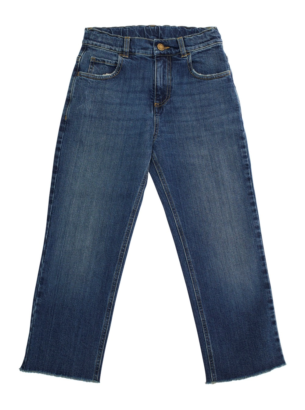 Jeans für Jungen aus Denim mit Logo-Stickerei hinten und gewaschenem Effekt