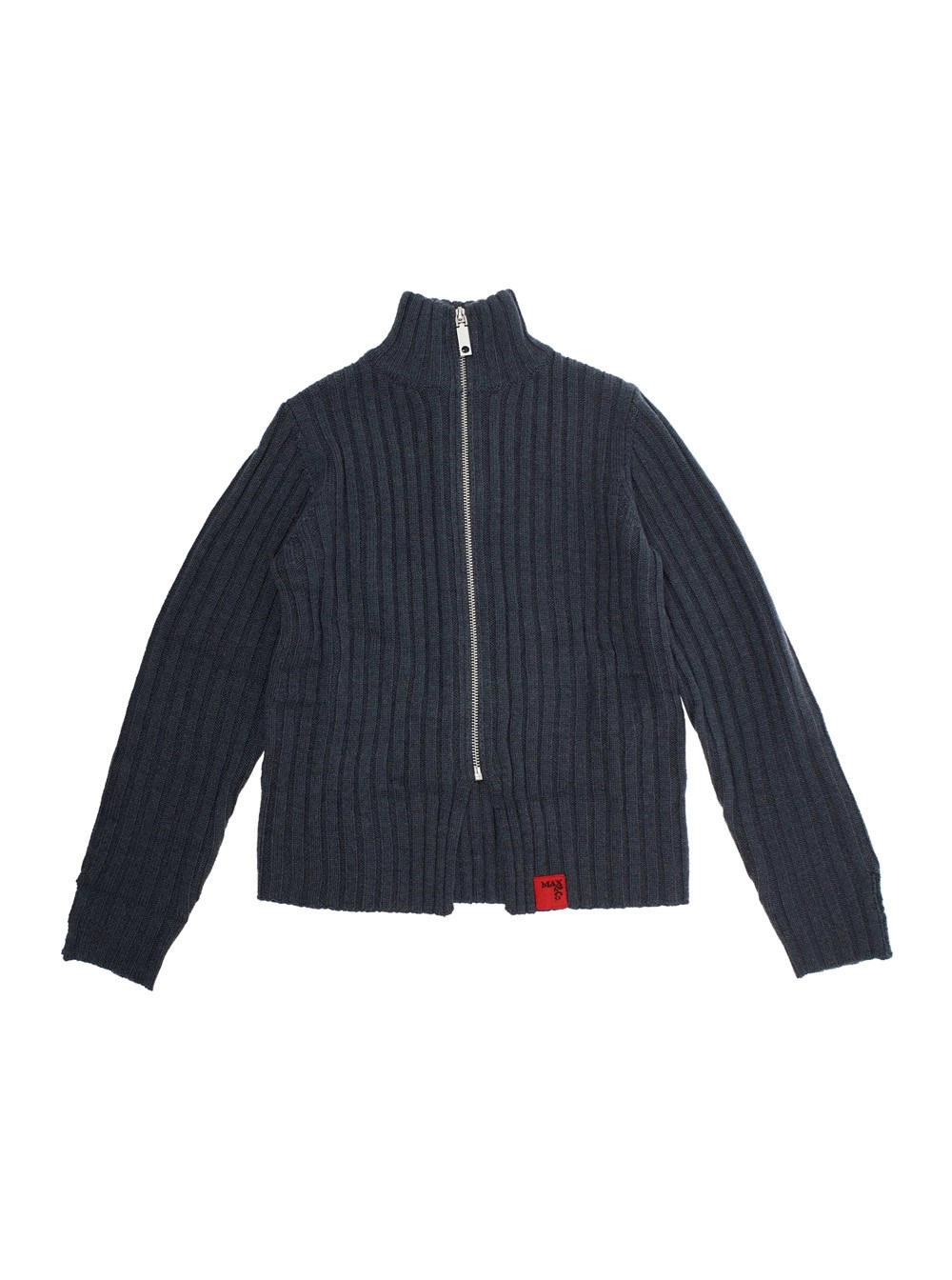 Grauer Rollkragenpullover mit geripptem Design aus Wollmischung Mädchen