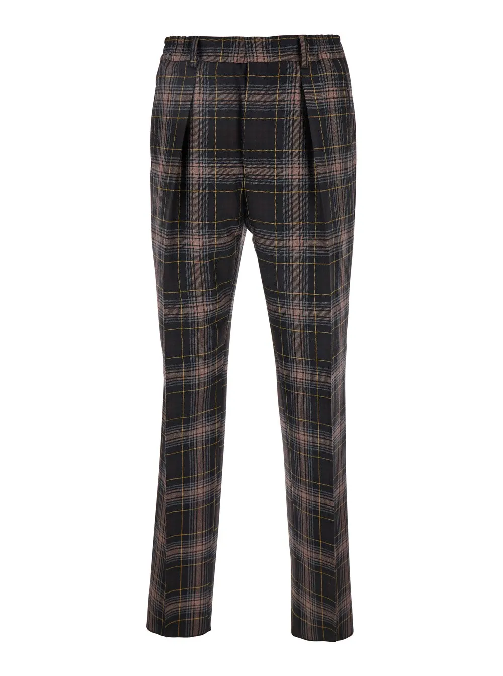 Braune Hose mit All-Over Tartan-Motiv aus Wolle Herren