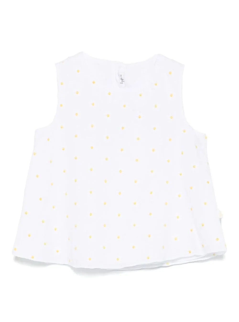 Ärmellose Bluse für Mädchen aus Baumwolle in Weiß mit All-Over Blumendruck