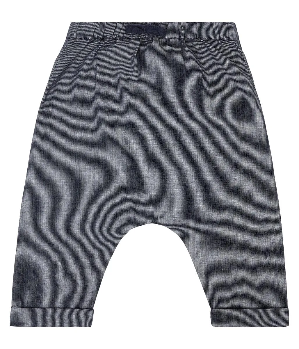 Haremshose, fein-gestreift, blau, Biobaumwolle