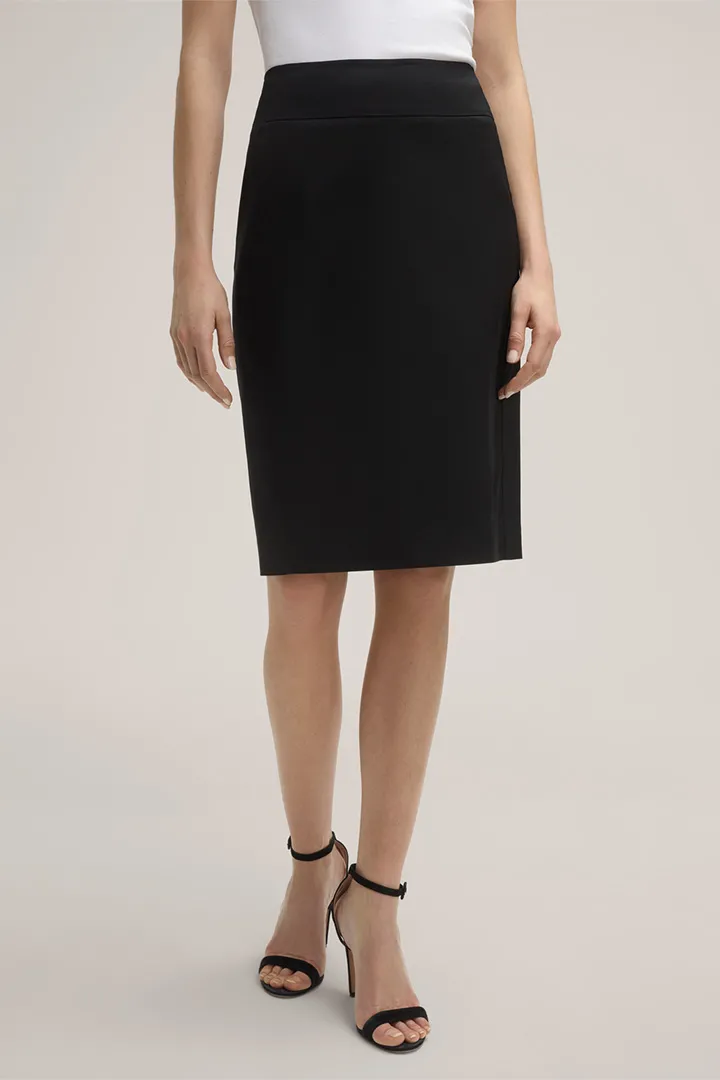 Baumwollstretch-Bleistiftrock in Schwarz