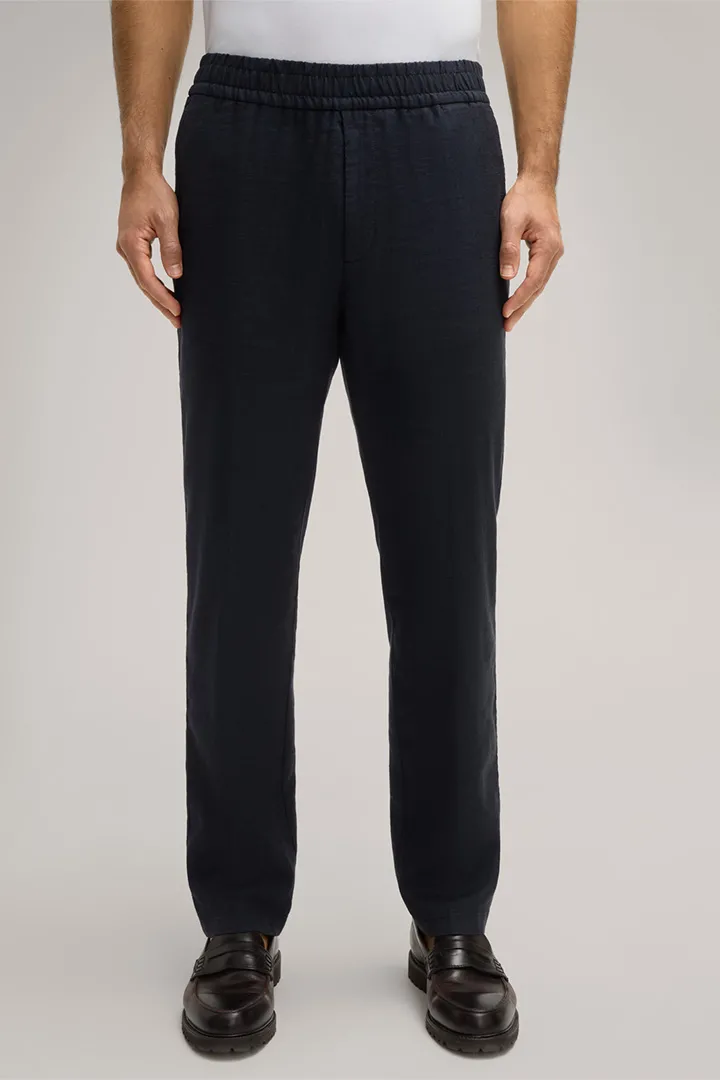 Leinenmix-Hose Scuro in Navy