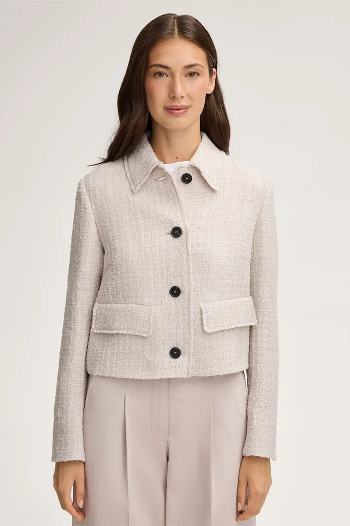 Wollstretch-Blazer in Steingrau