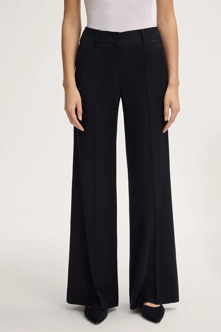 Flanell-Palazzo-Hose in Navy