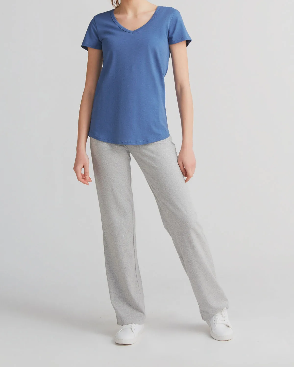 Leela Cotton Damen Shirt Flammé V Neck Bio Baumwolle