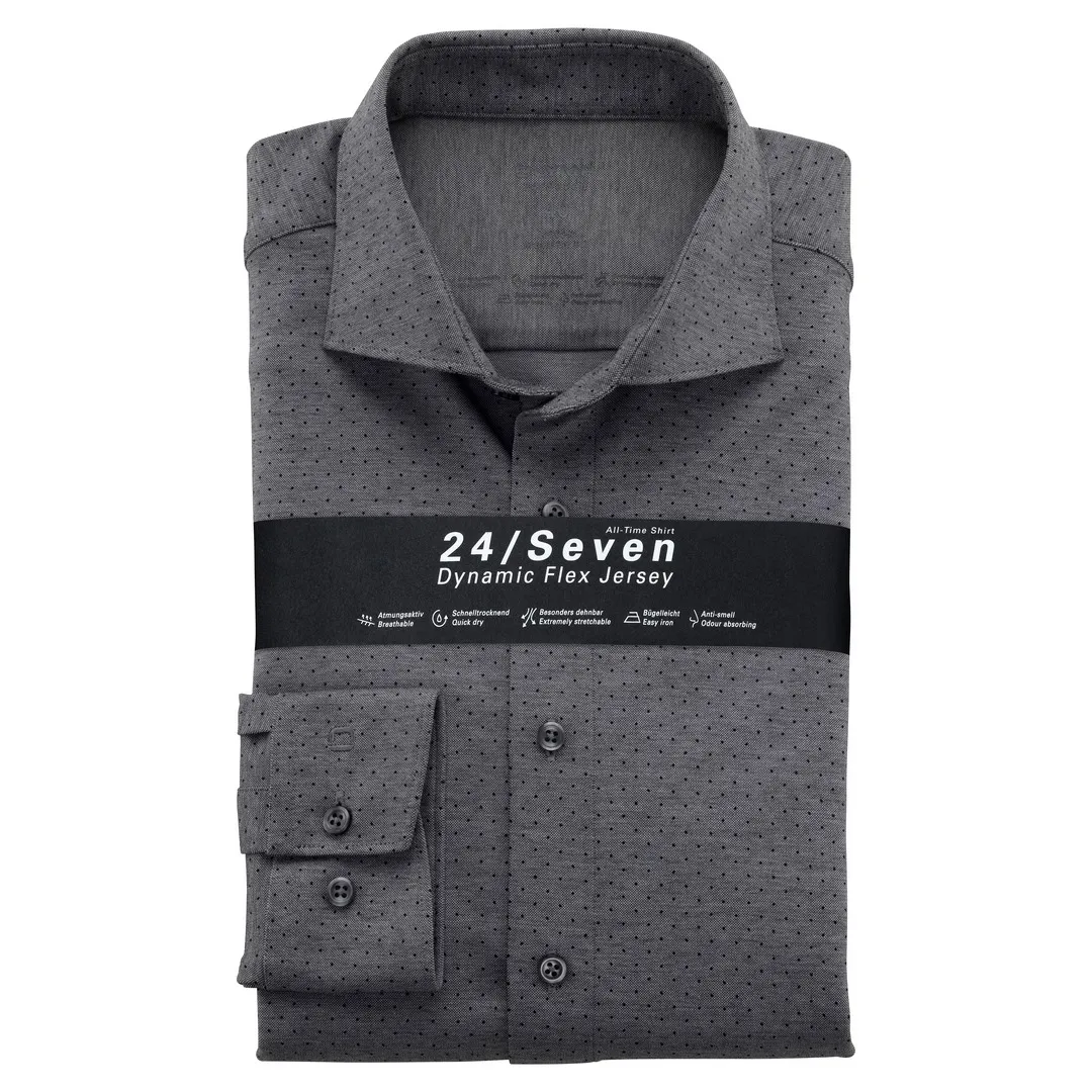 Olymp Luxor 24/Seven Dynamic Flex Shirt Hemd Modern Fit Businesshemd schwarz 122484 68