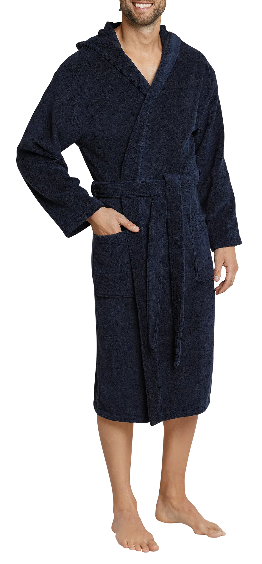 Schiesser Essentials Herren Bademantel mit Kapuze