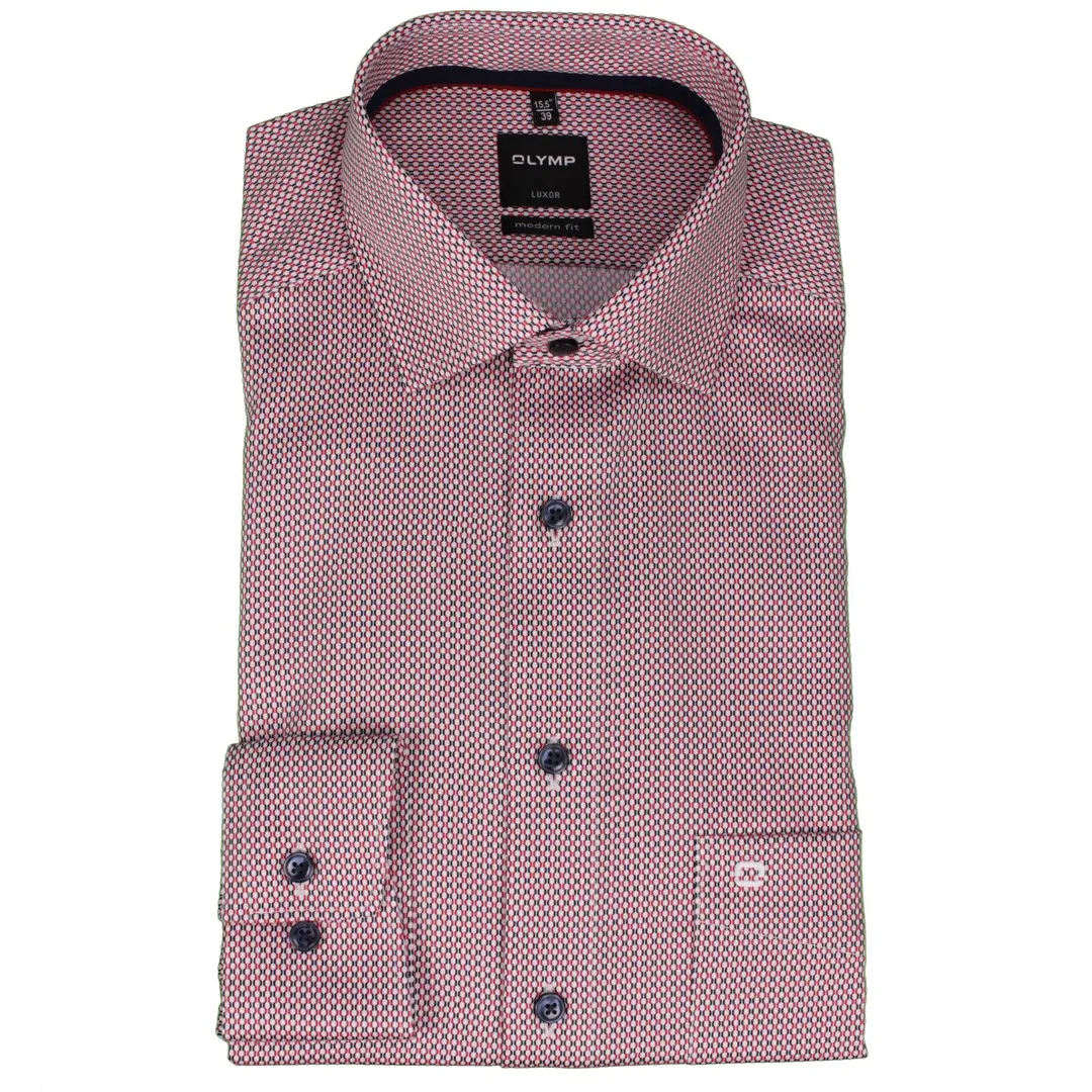 Olymp Herren Luxor Modern Fit Hemd mehrfarbig gemustert 138174 35
