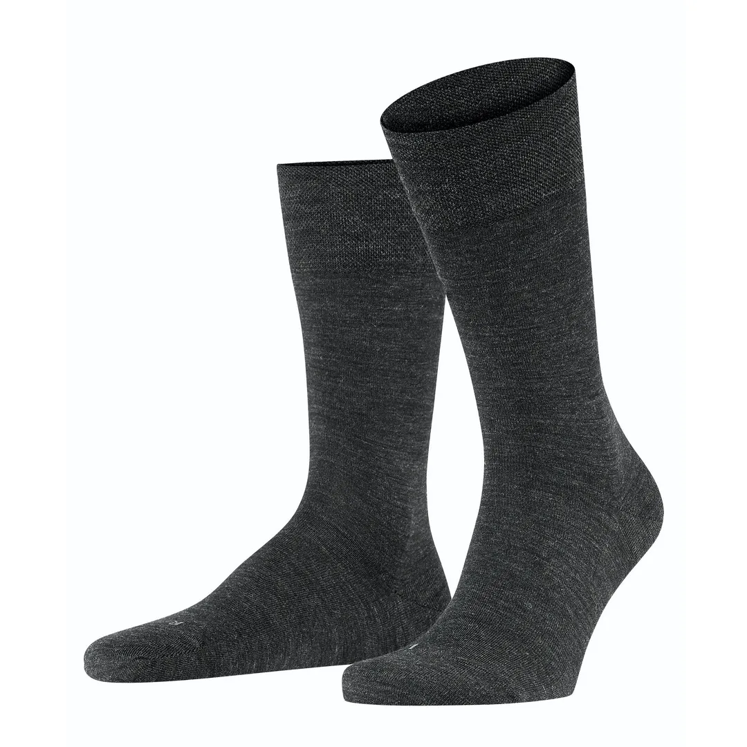 Falke Socken dunkelgrau meliert Sensitive Berlin 14416 3080 anthramel