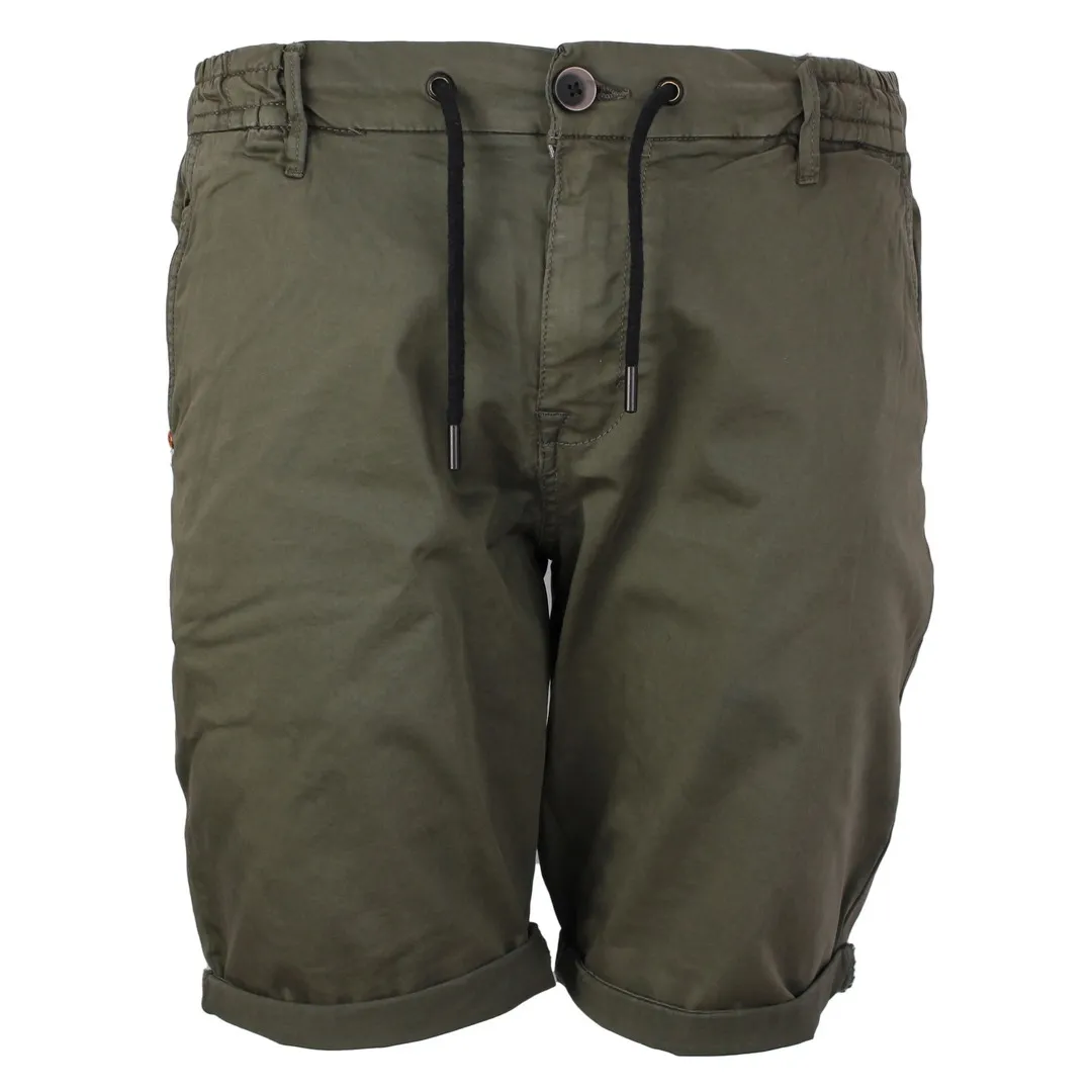No Excess Herren Chino Short Sport Garment Dyed Twill Stretch grün unifarben 158190305 195 basil