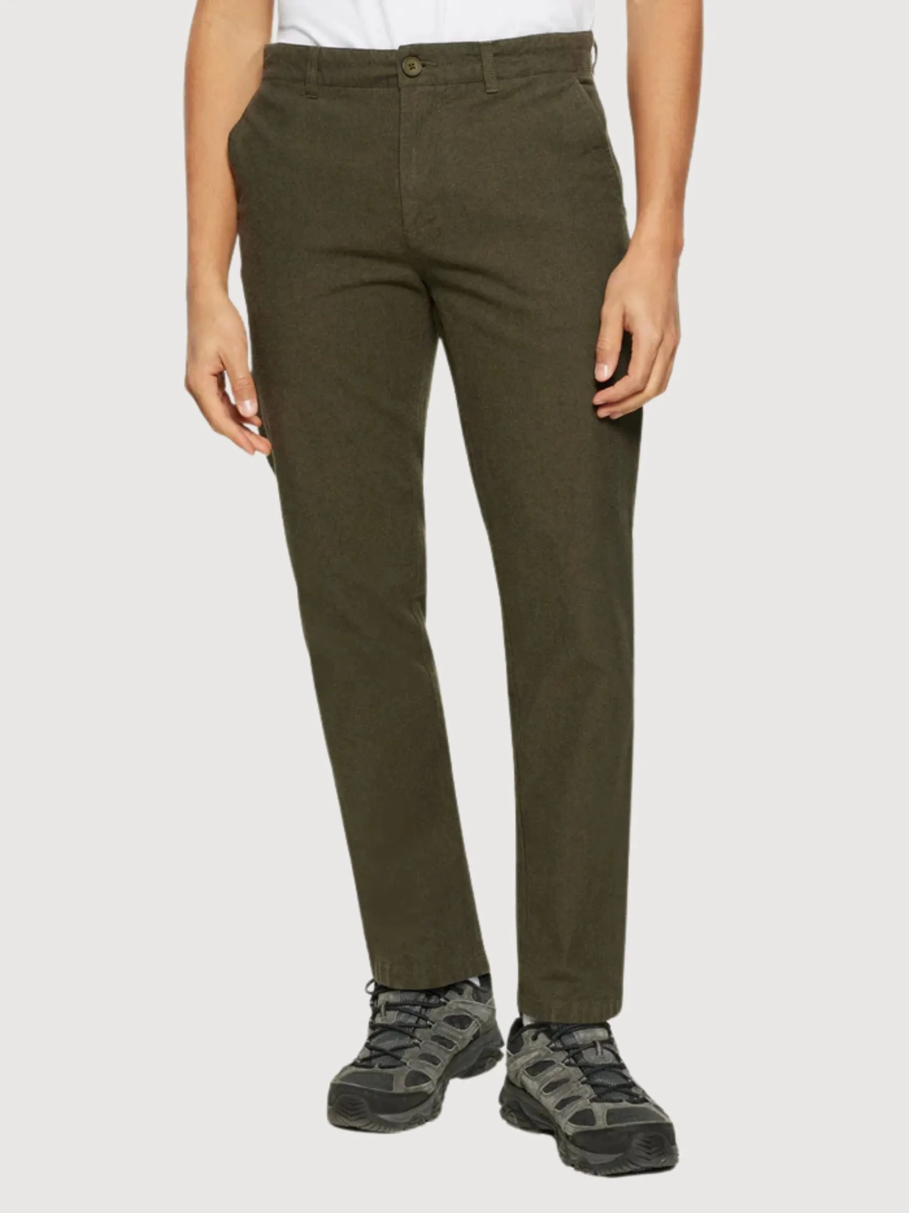 Chuck Regular Flanell Chino Grün Herren Hosen | Knowledge Cotton Apparel