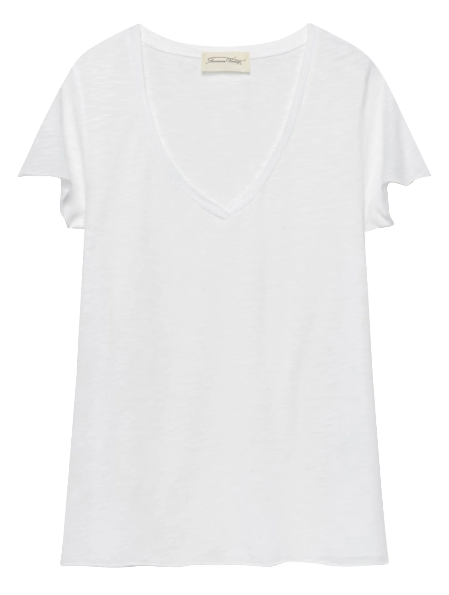 T-Shirt mit V-Ausschnitt aus Baumwollmischgewebe Weiss JACKSONVILLE