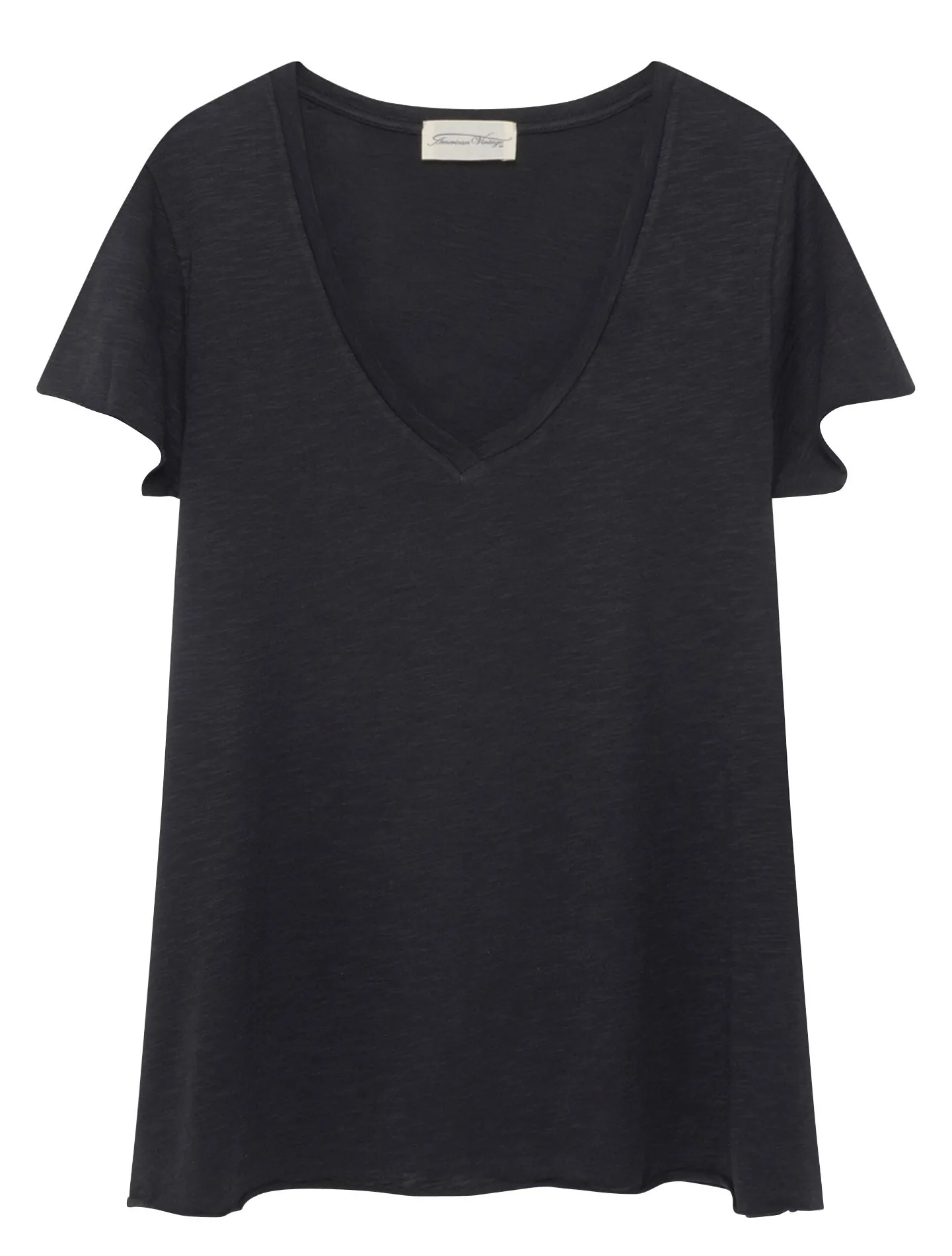 T-Shirt mit V-Ausschnitt aus Baumwollmischgewebe Schwarz JACKSONVILLE