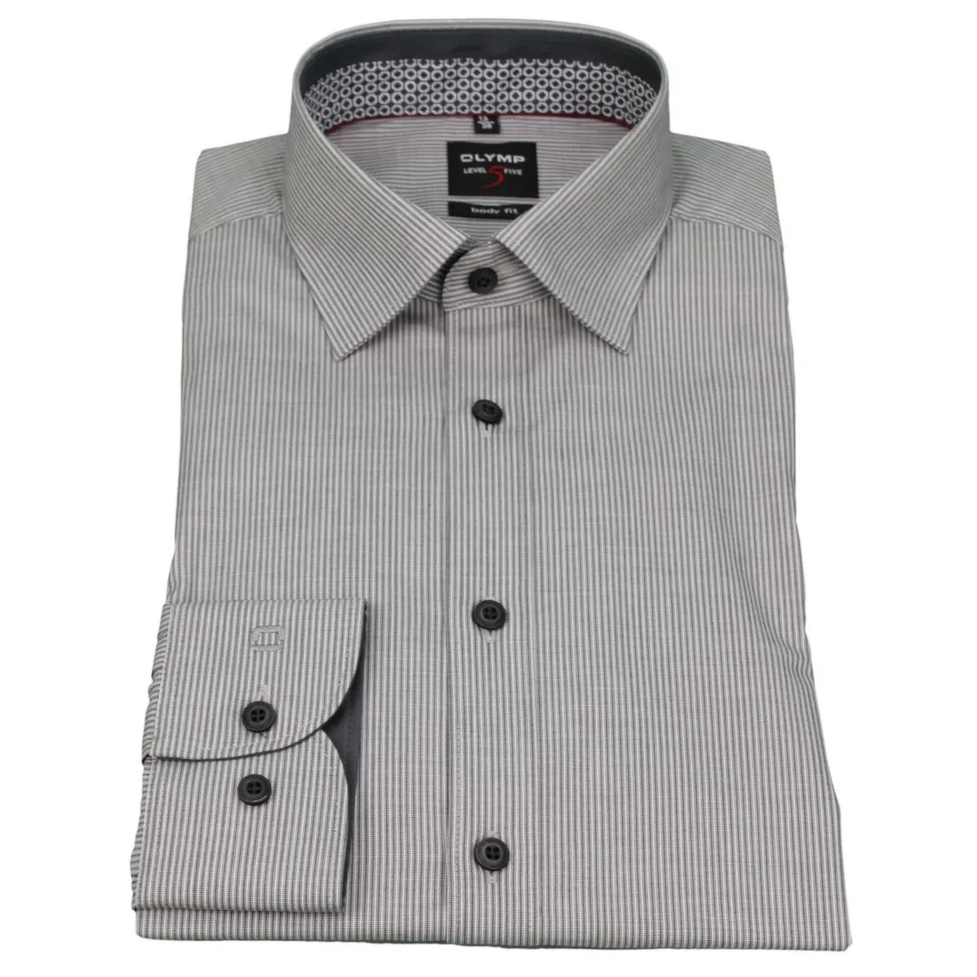 Olymp Herren Body Fit Hemd Level 5 grau gestreift 2003 84 68