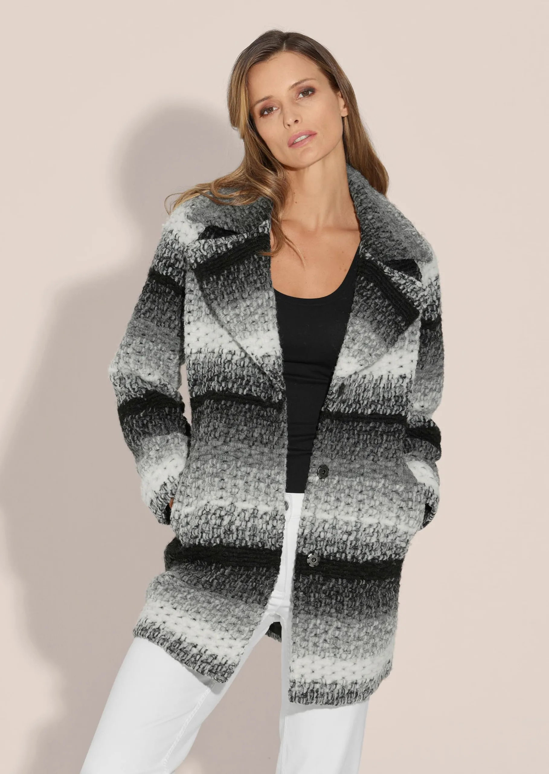 Longjacke in Struktur-Qualität