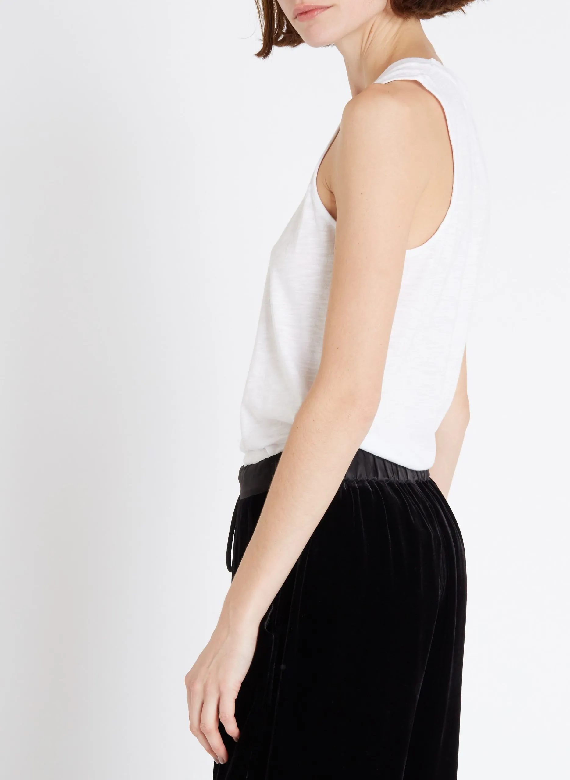 Rundhals-Tanktop aus Baumwoll-Mix Weiss JACKSONVILLE