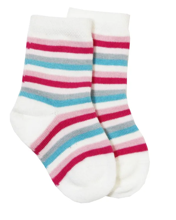 Grödo Babysöckchen weiß/bunt geringelt