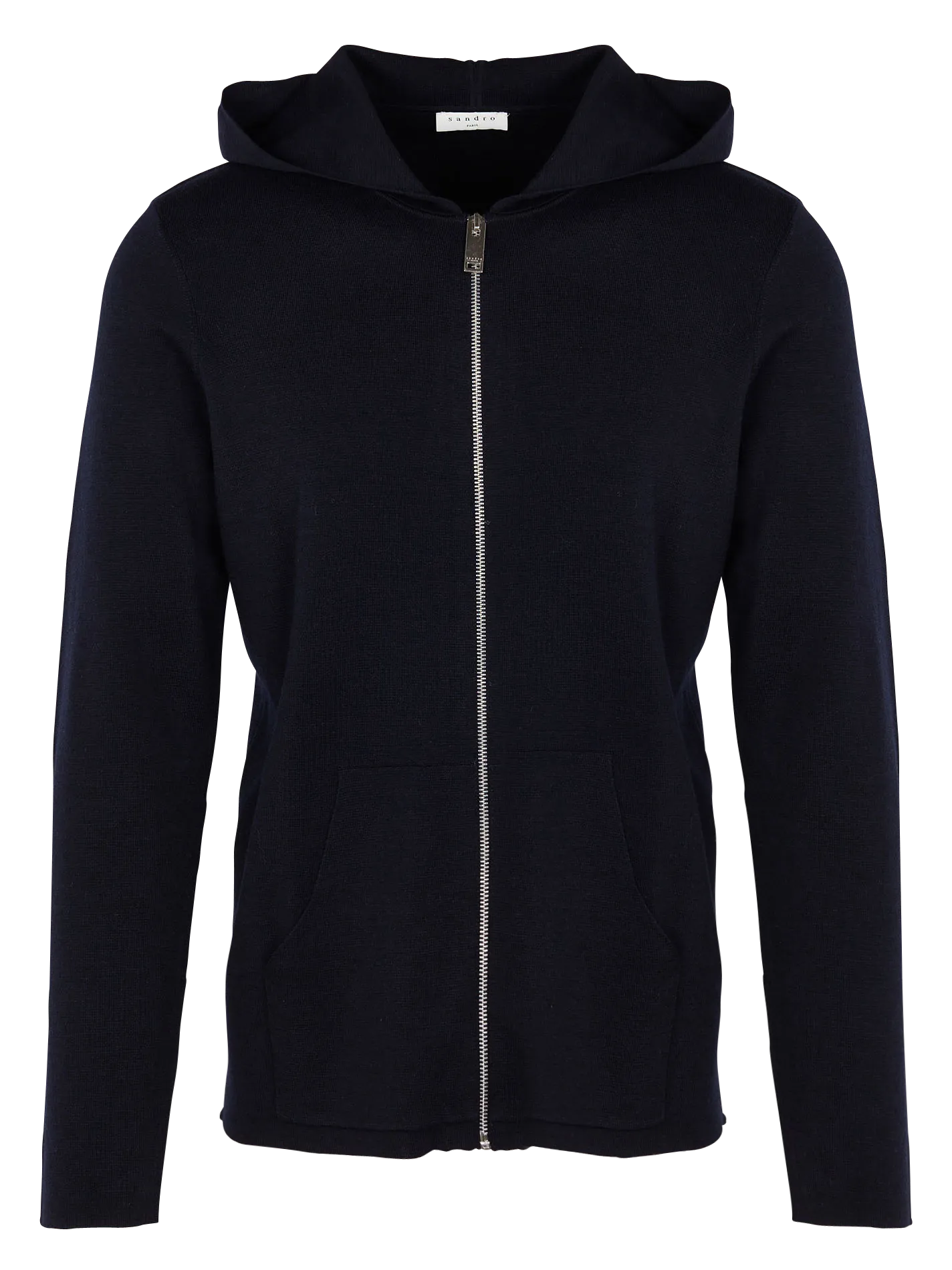 Wollstrickjacke mit Reißverschluss und Kapuze, Regular Fit Blau