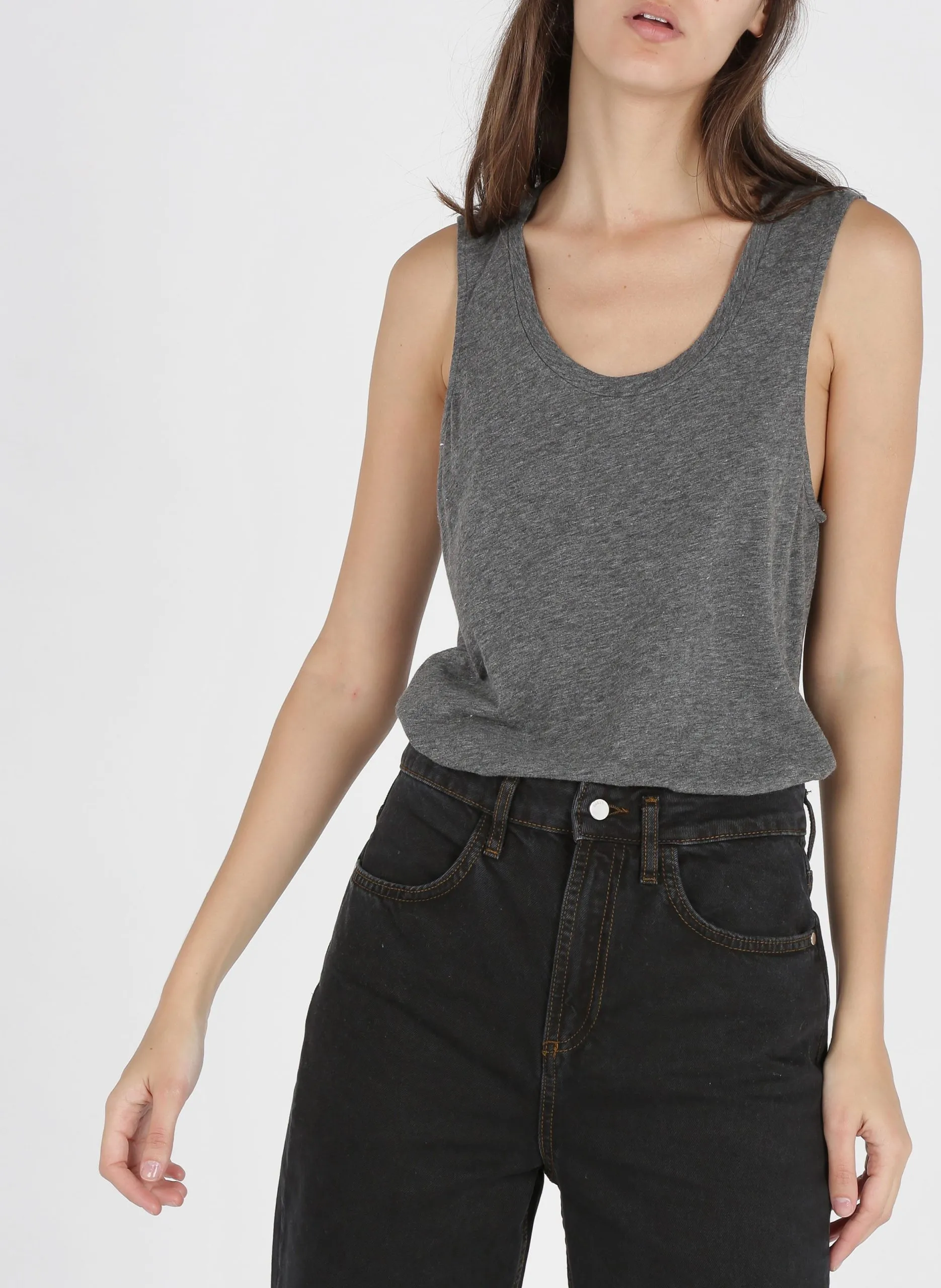 Rundhals-Tanktop aus Baumwoll-Mix Grau JACKSONVILLE