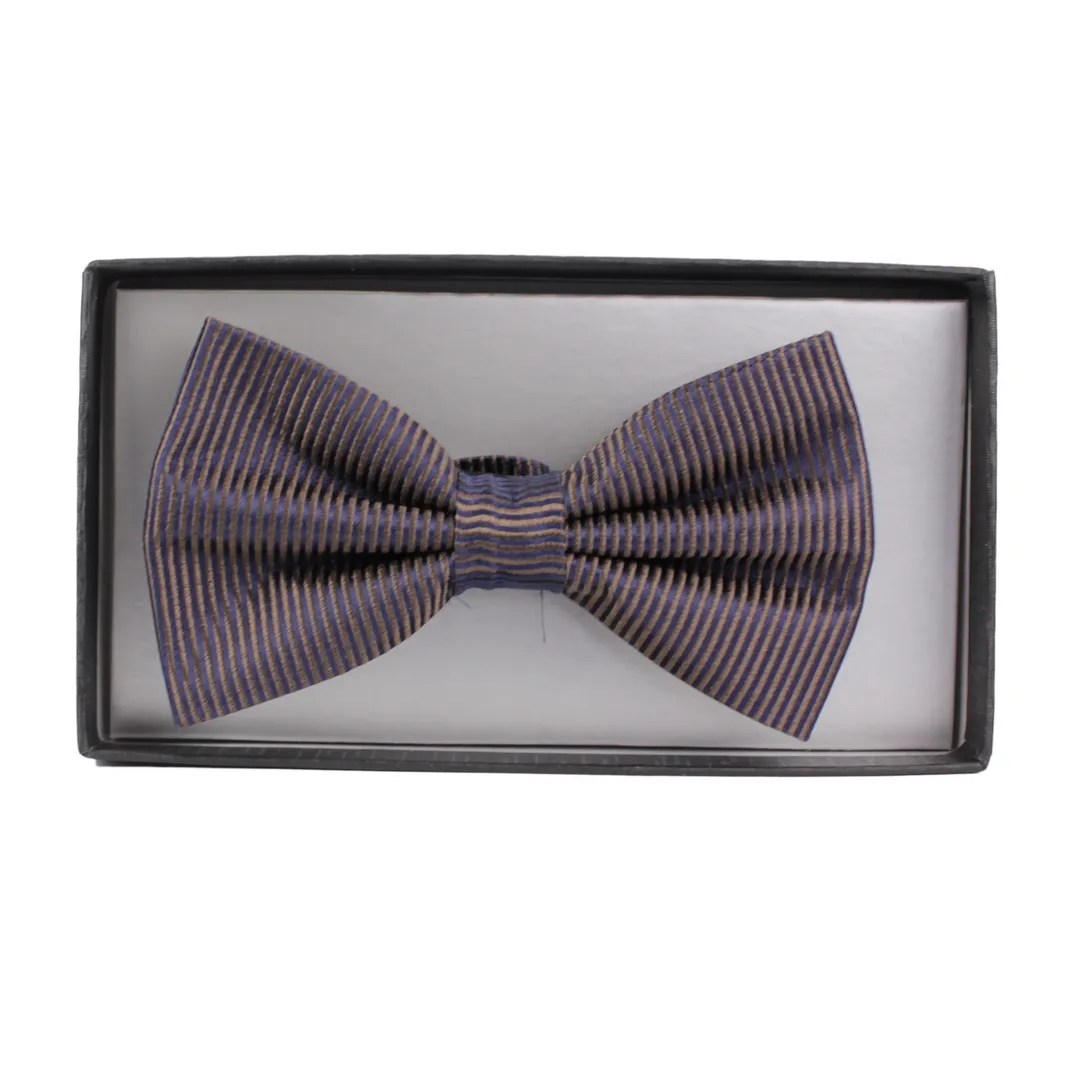J.S. Fashion Fliege Schleife braun blau gestreift 23768 hochkant 315