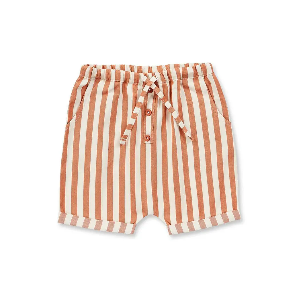 Sense Organics Lei Baby Shorts cinnamon stripes
