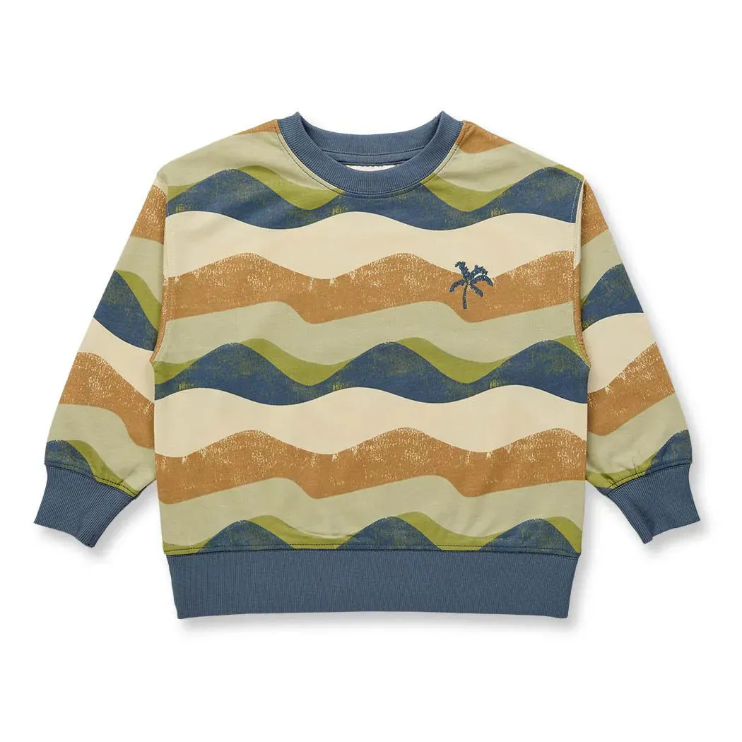 Sense Organics Dari Sweatshirt, AOP Waves