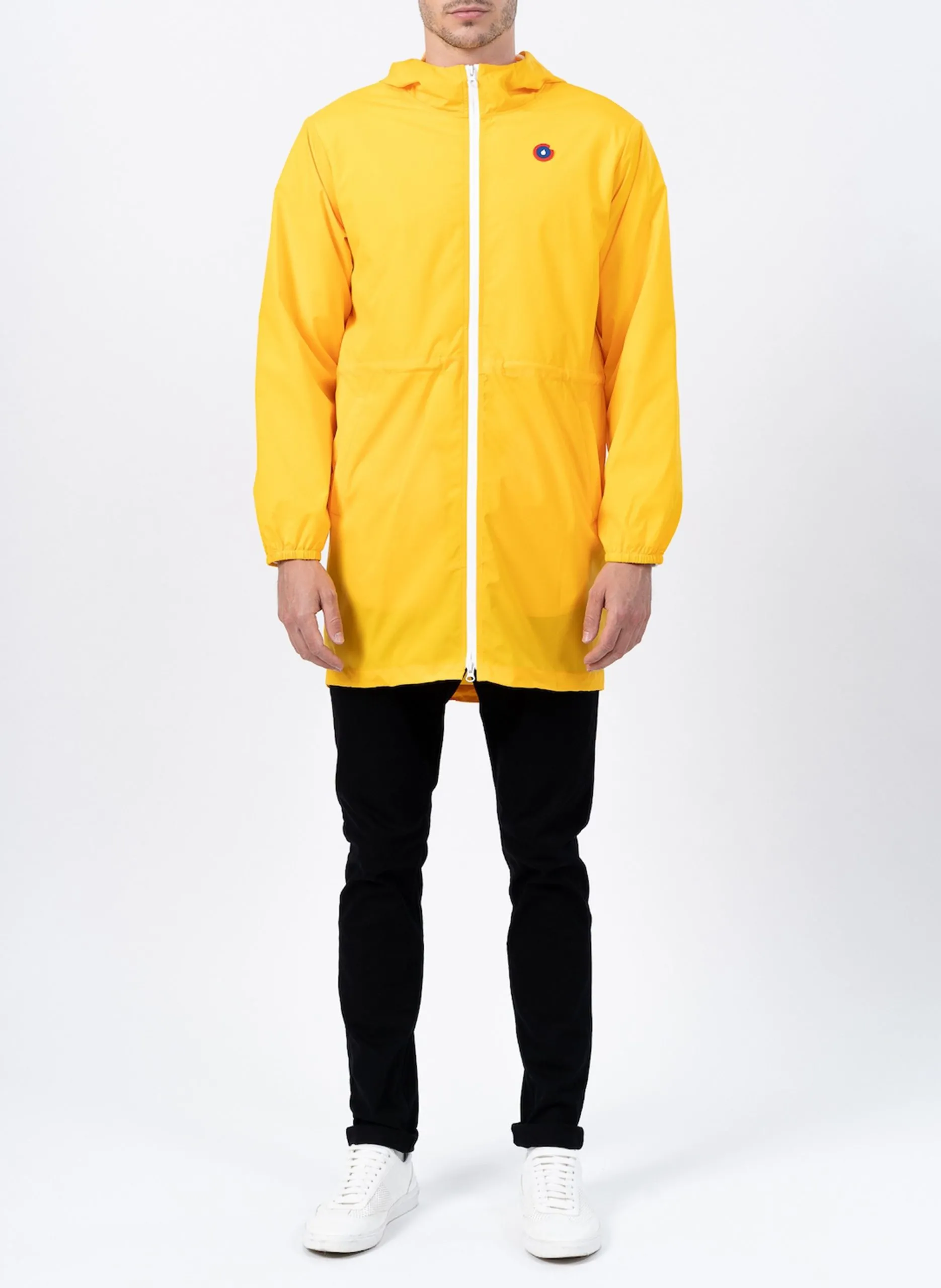 Langer faltbarer Regenmantel mit Kapuze Gelb AMELOT