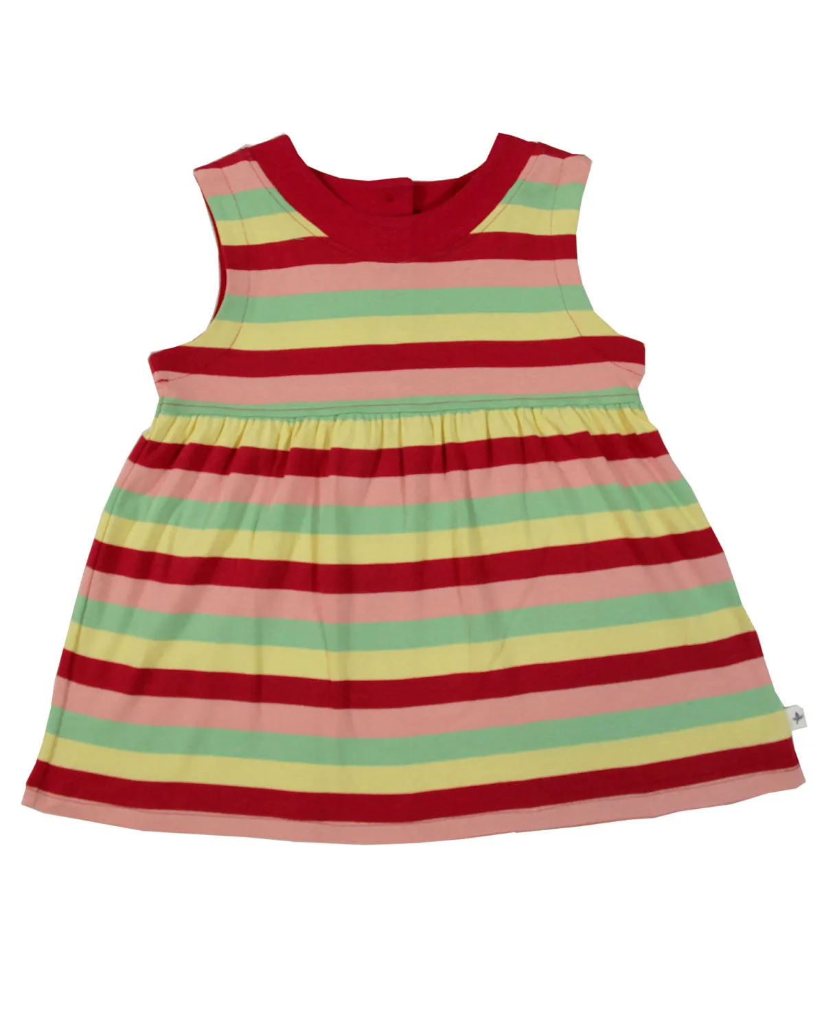 Mädchen Kleid Blockringel kirschrot-bunt Bio Baumwolle