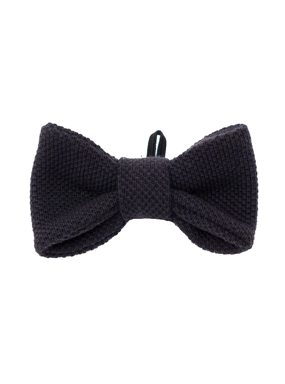 Black Pre-Tied Bow Tie in Linen Baby