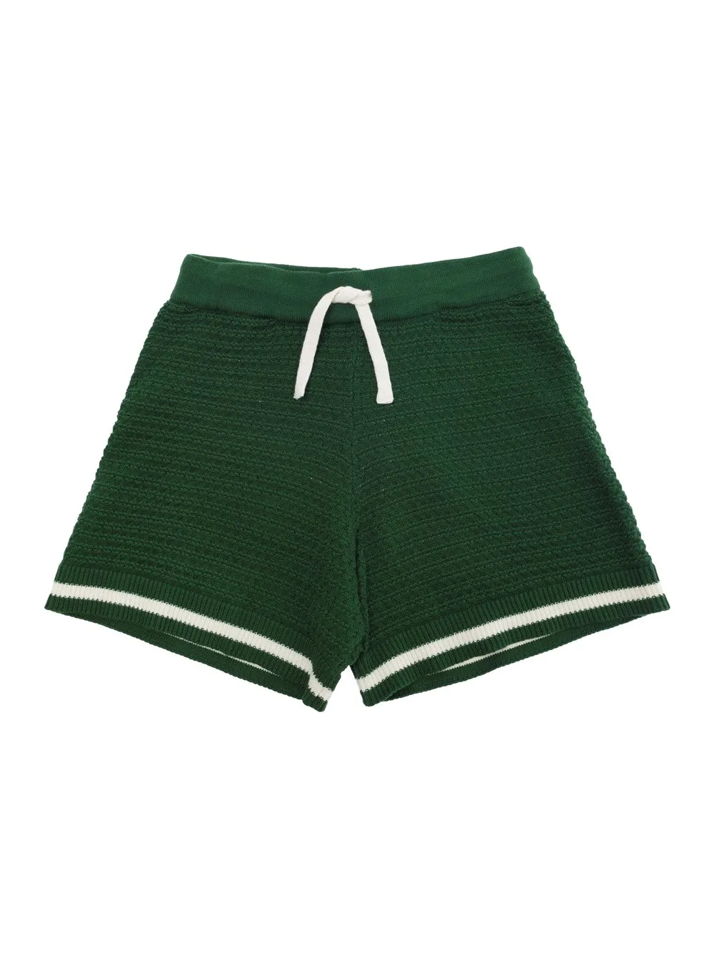 Grüne Shorts mit elastischem Bund und Kordelzug aus Baumwolle Crochet Jungen