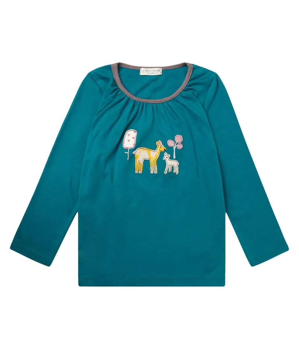 Langarmshirt "Mina", GOTS-zertifizierte Bio-Baumwolle, blaugrün