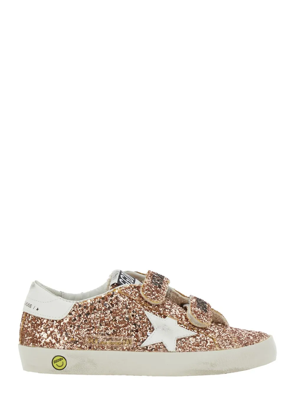 Braune strassbesetzte Sneakers "Old School" mit Logoaufnäher auf der Zunge aus Baumwollmischung Mädchen