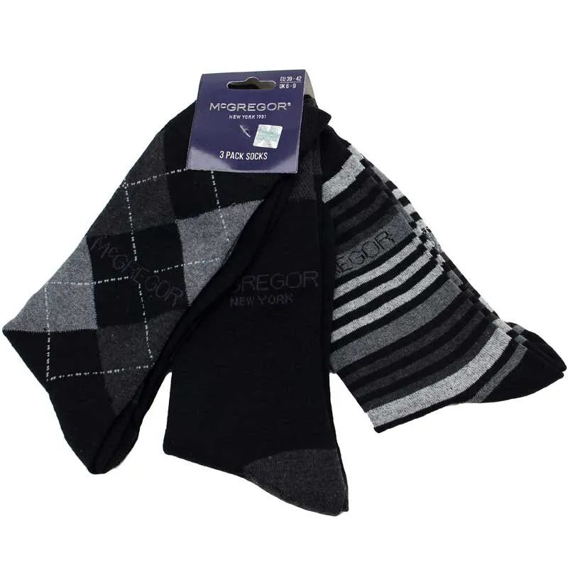 3 Paar Herrensocken MCGREGOR in Black 39-42