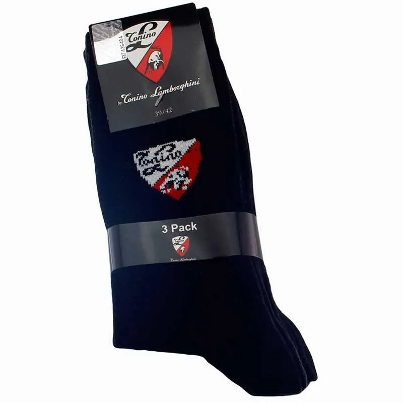 3 Paar Socken TONINO LAMBORGHINI mit wertvoller Baumwolle schwarz