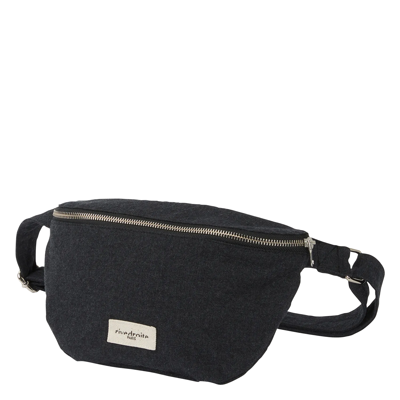 Hüfttasche aus recycelter Baumwolle mit Reißverschluss Schwarz CUSTINE