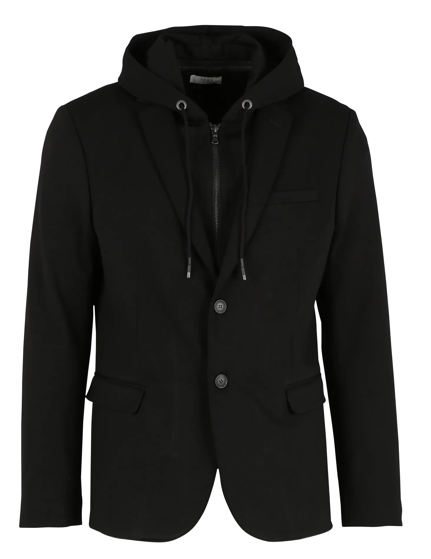 Kapuzenjacke mit klassischem Kragen Schwarz