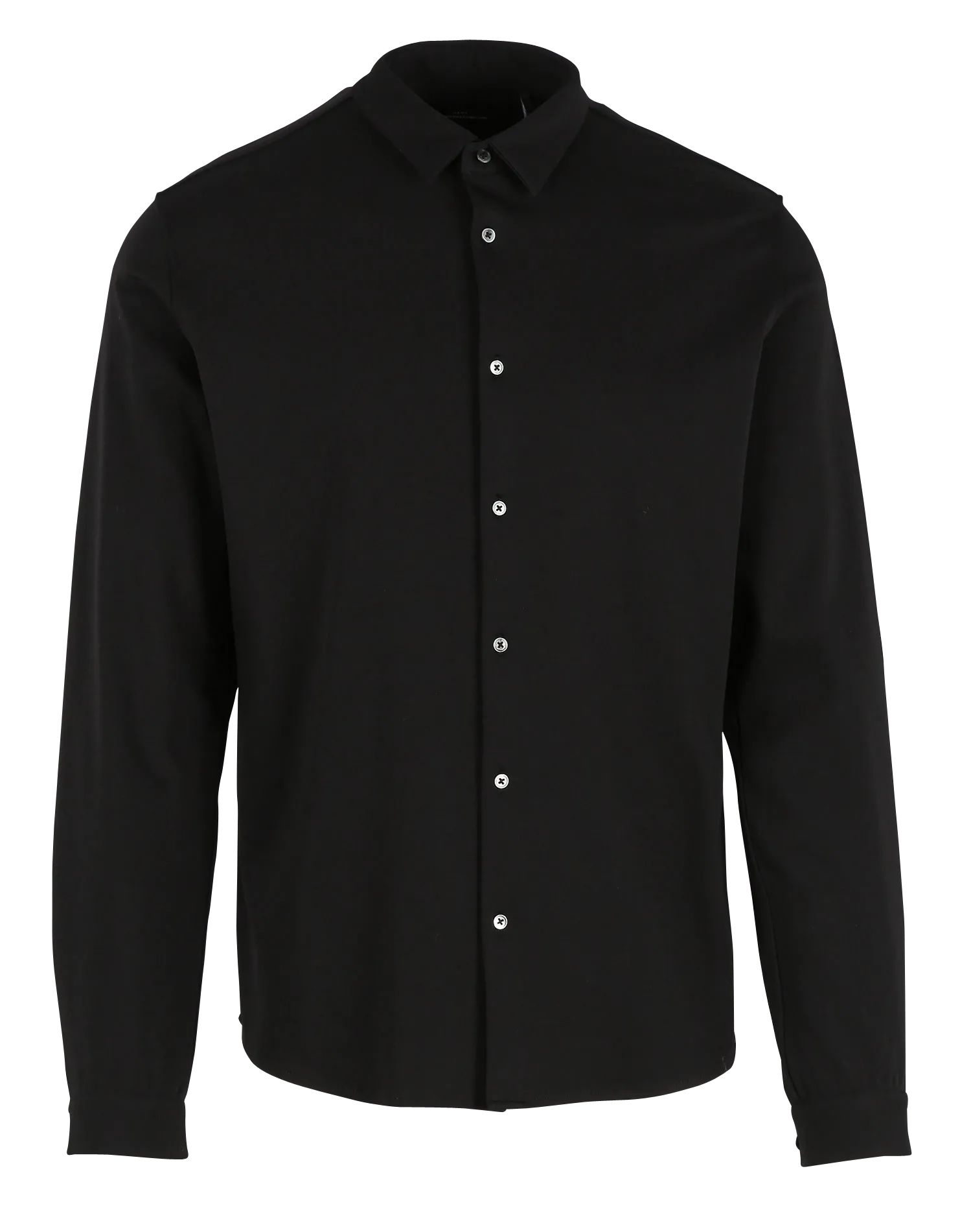 Hemd aus Bio-Baumwollmix mit klassischem Kragen, Regular Fit Schwarz