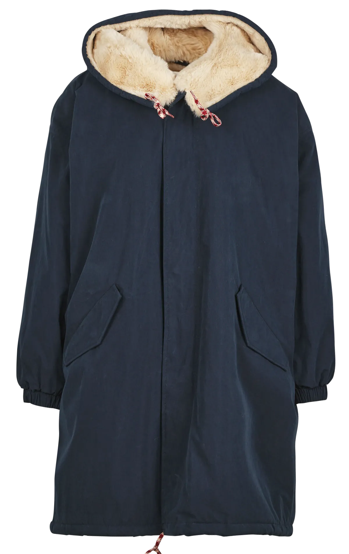 Parka aus Baumwoll-Mix mit gefütterter Kapuze Blau