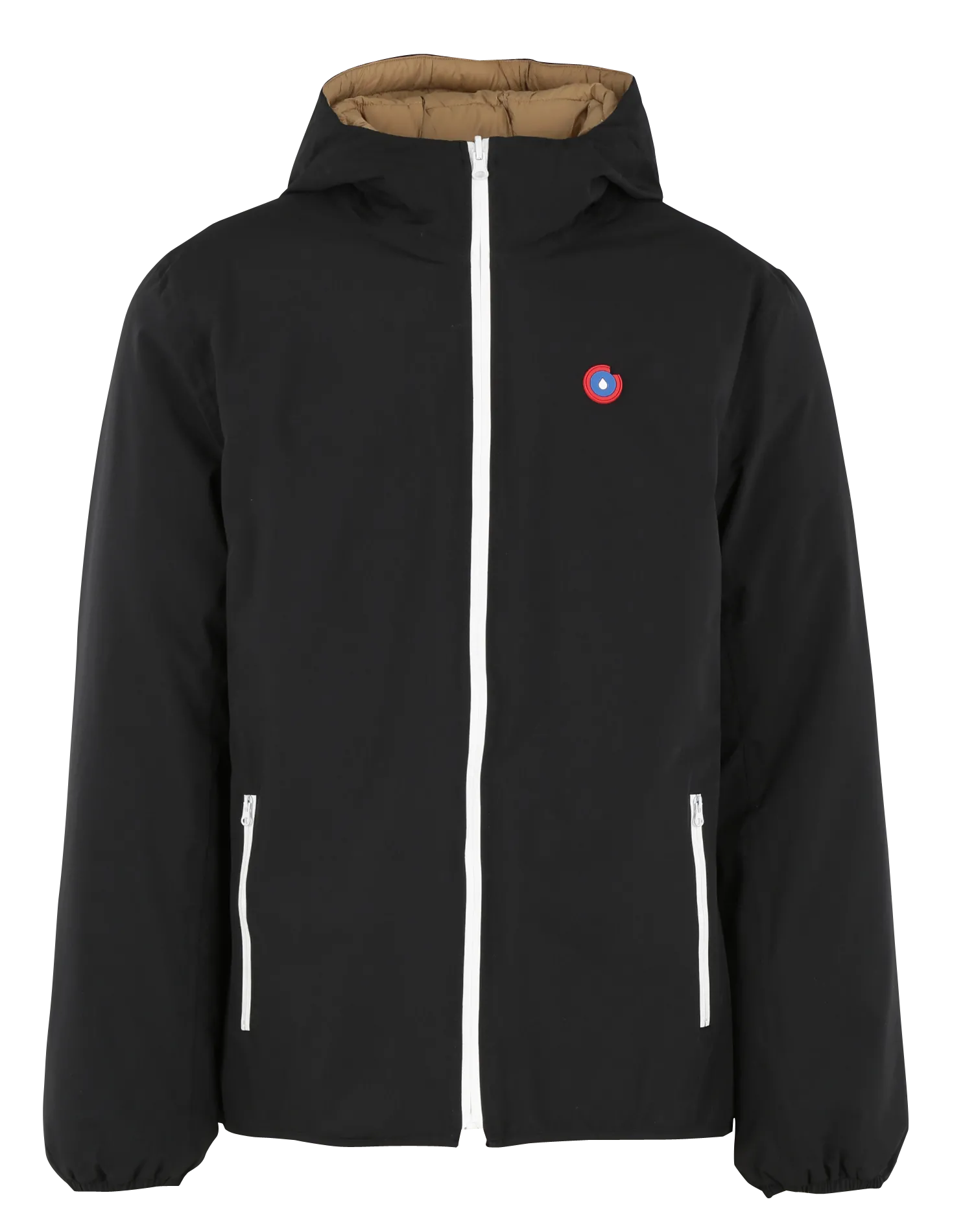 Wende-Daunenjacke mit Stehkragen Beige