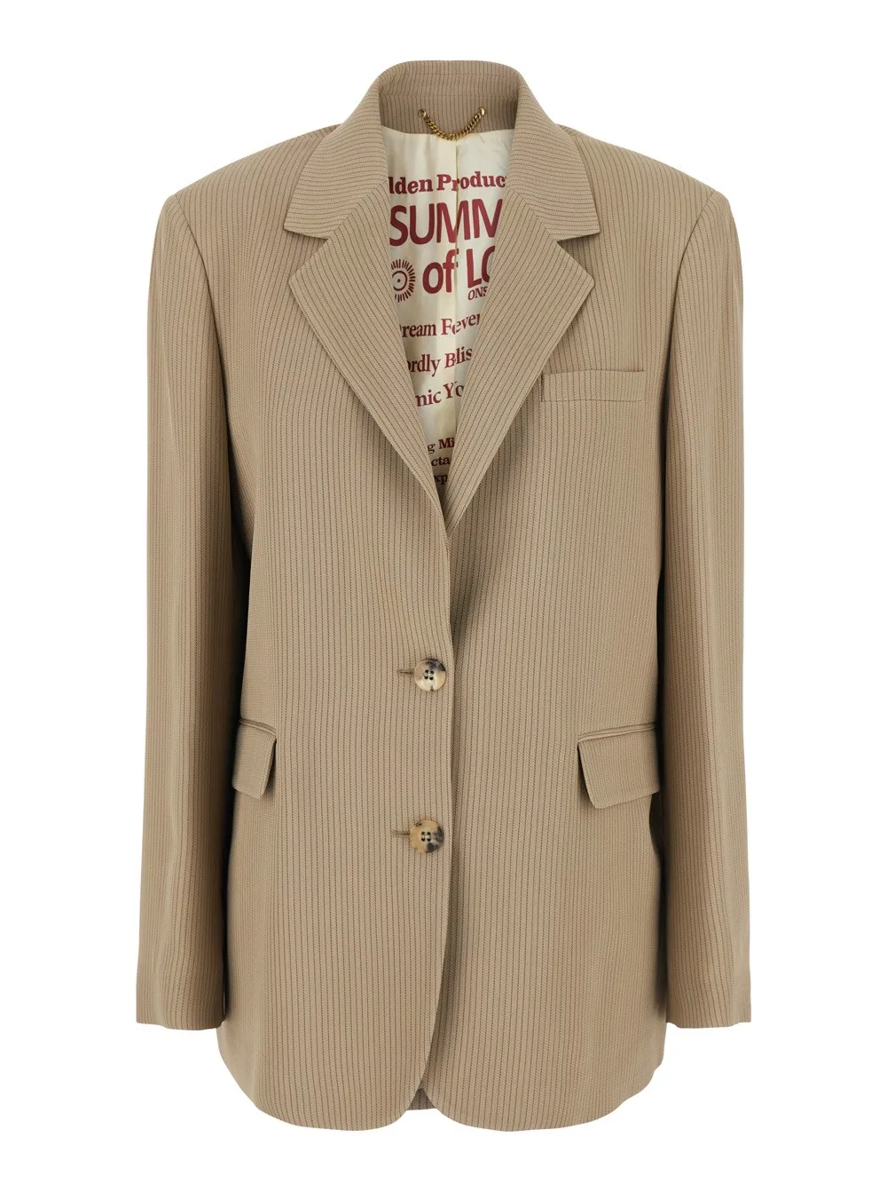 Beigefarbene Jacke "Maia" mit All-Over-Nadelstreifenmotiv aus Viskose-Mischung Damen