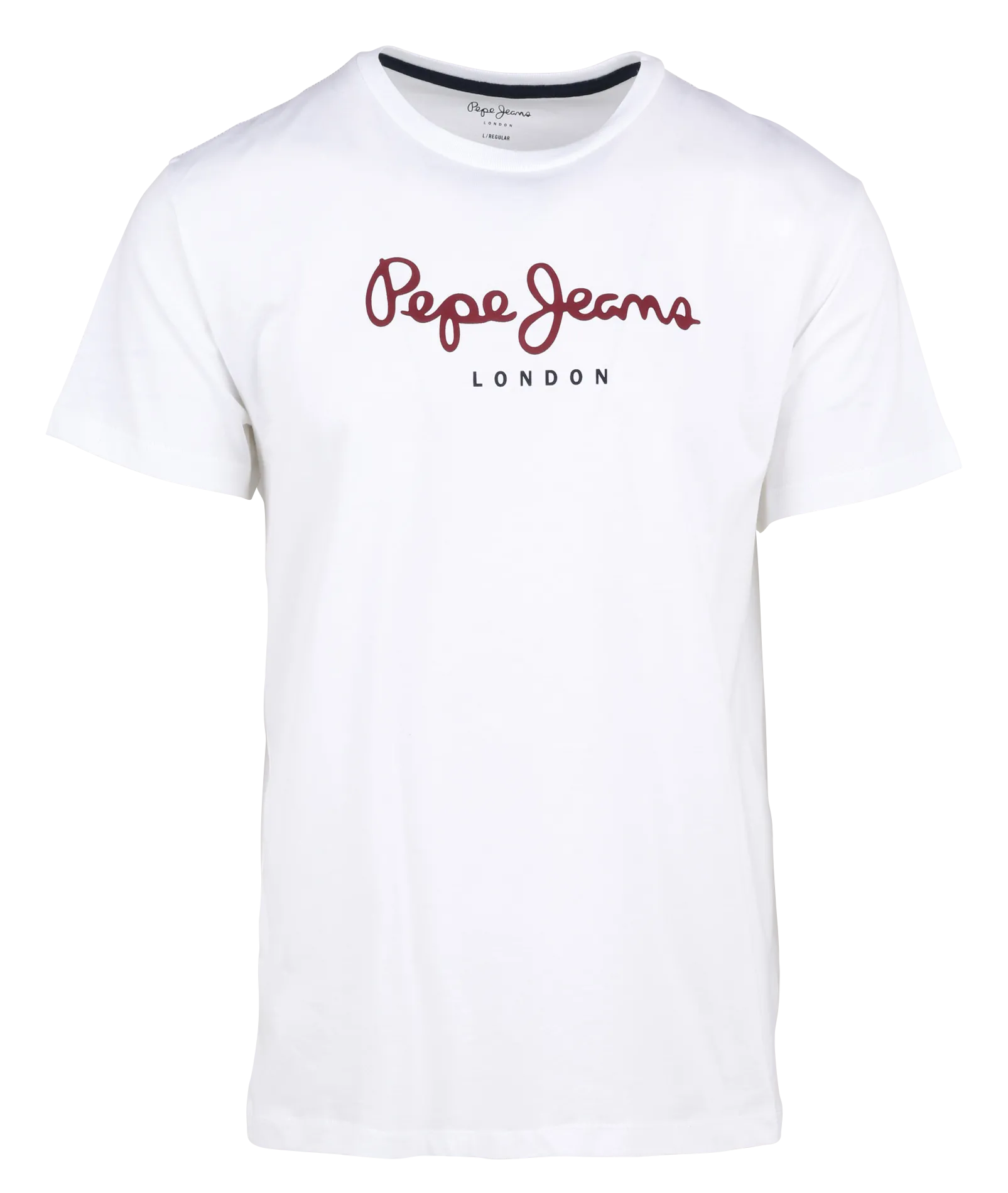 Rundhals-T-Shirt aus Baumwolle mit Siebdruck Weiss