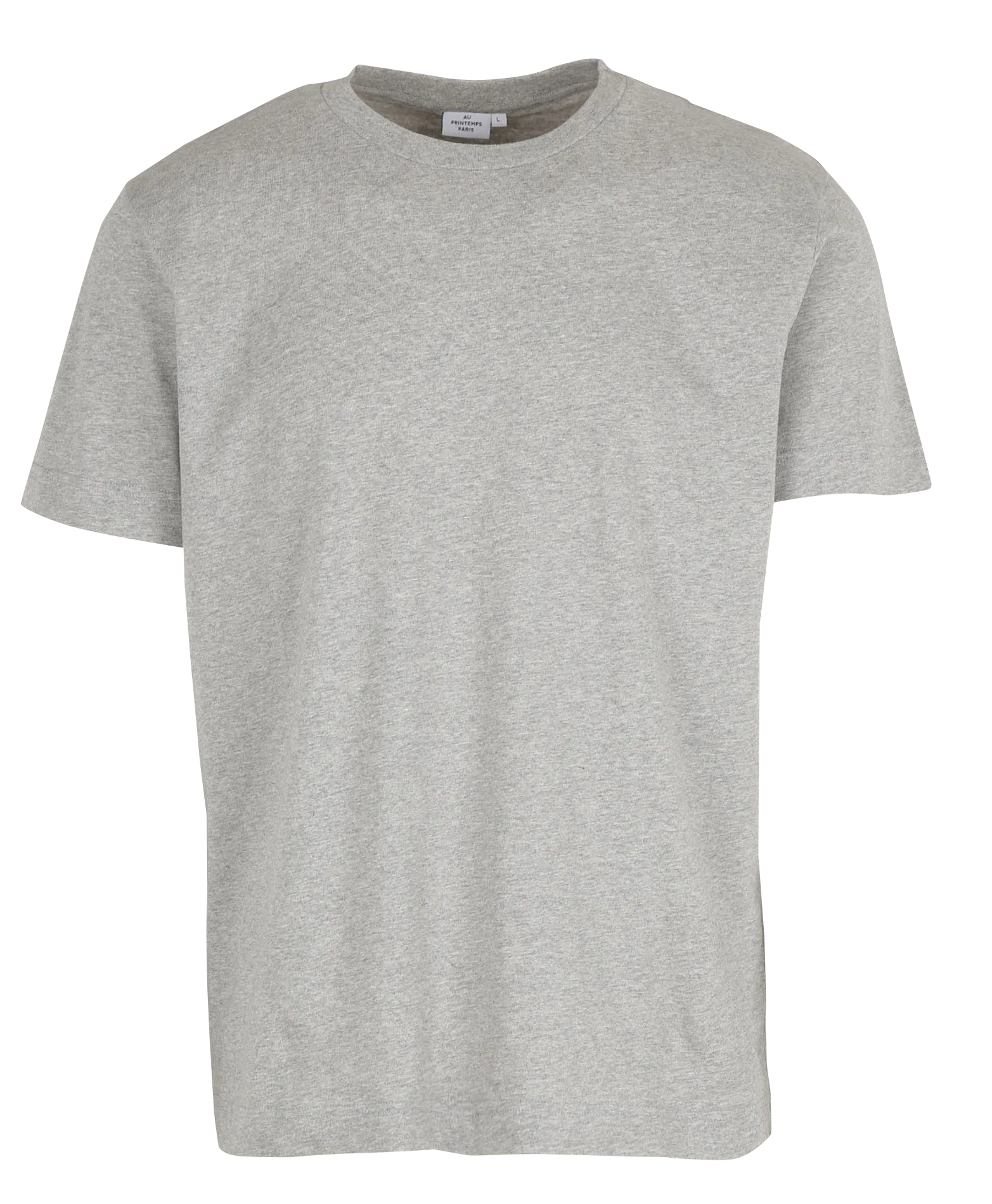 Rundhals-T-Shirt aus Baumwolle, Regular Fit Grau