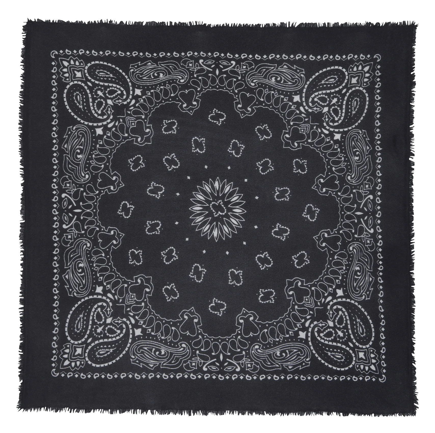 Kaschmirschal mit Print Schwarz HACHIKO