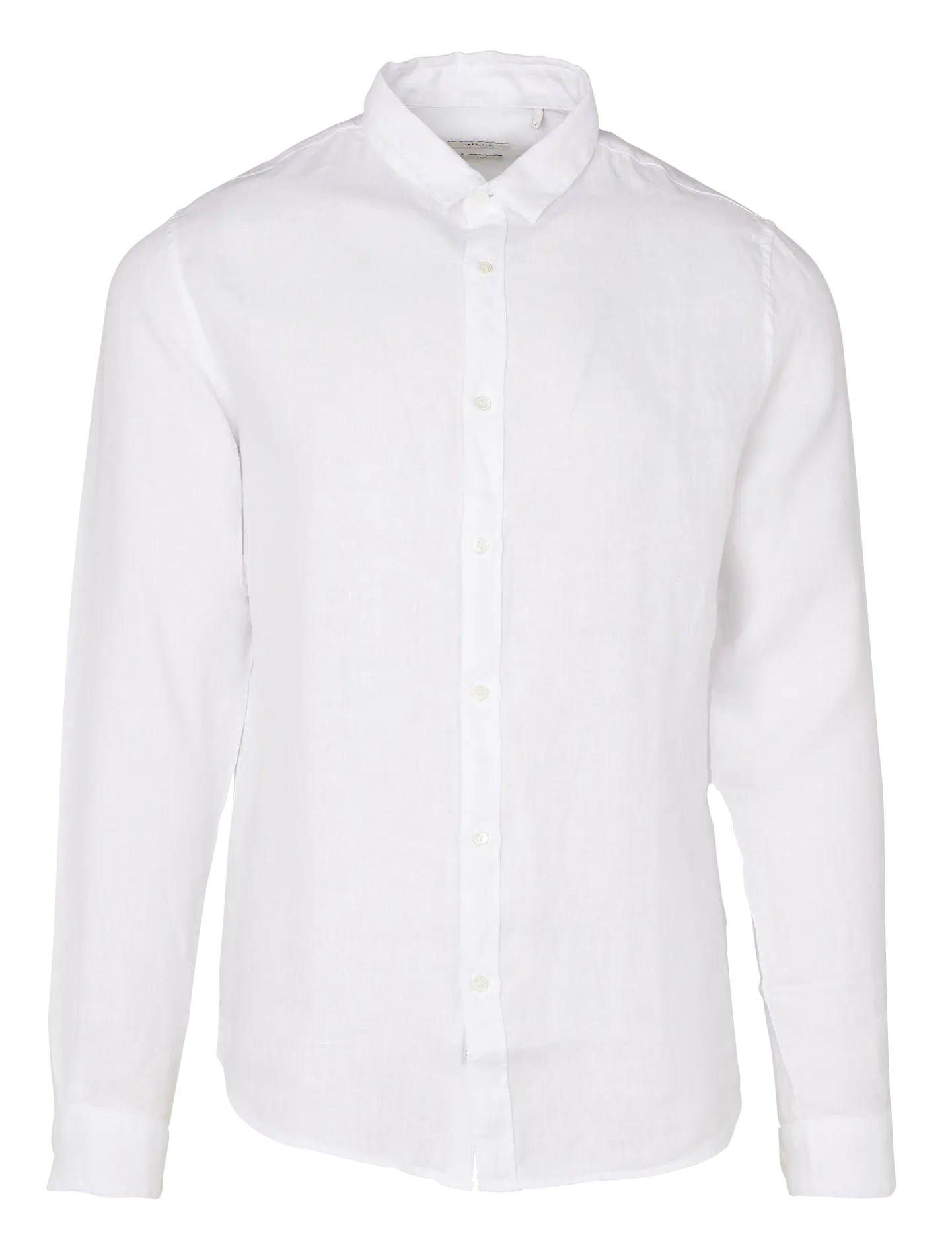 Leinenhemd mit klassischem Kragen, Slim Fit Weiss