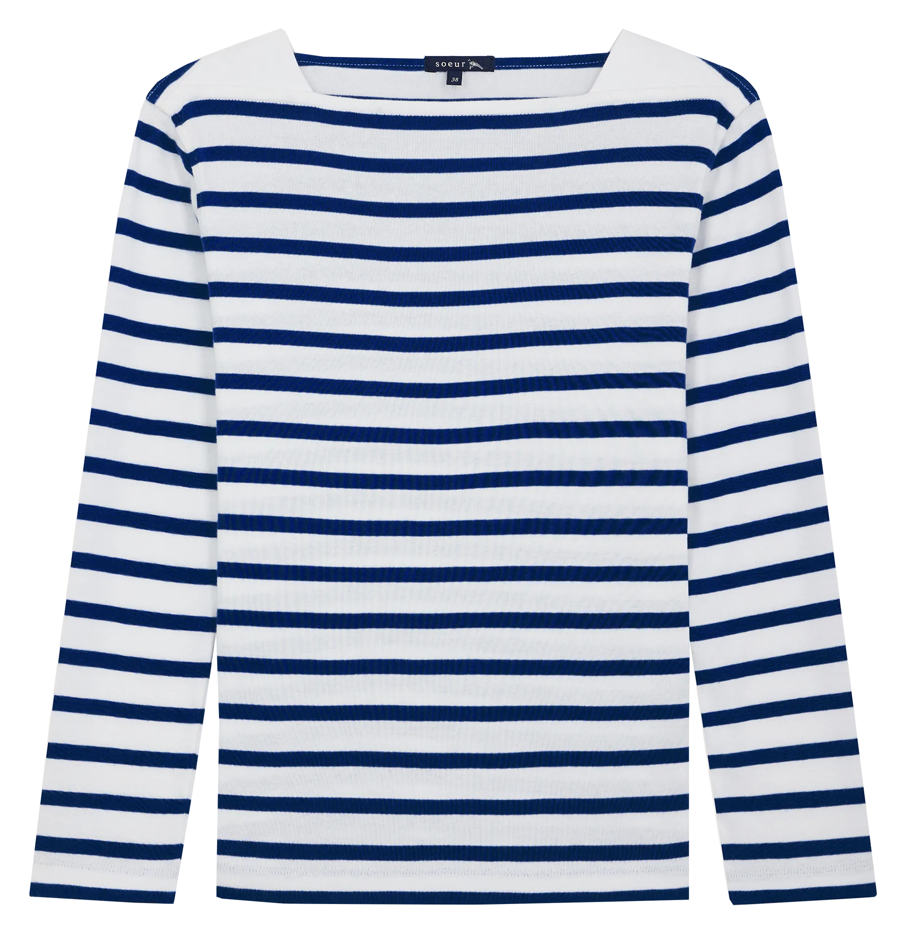 Matrosenshirt aus Baumwolle mit U-Boot-Ausschnitt Blau KATY