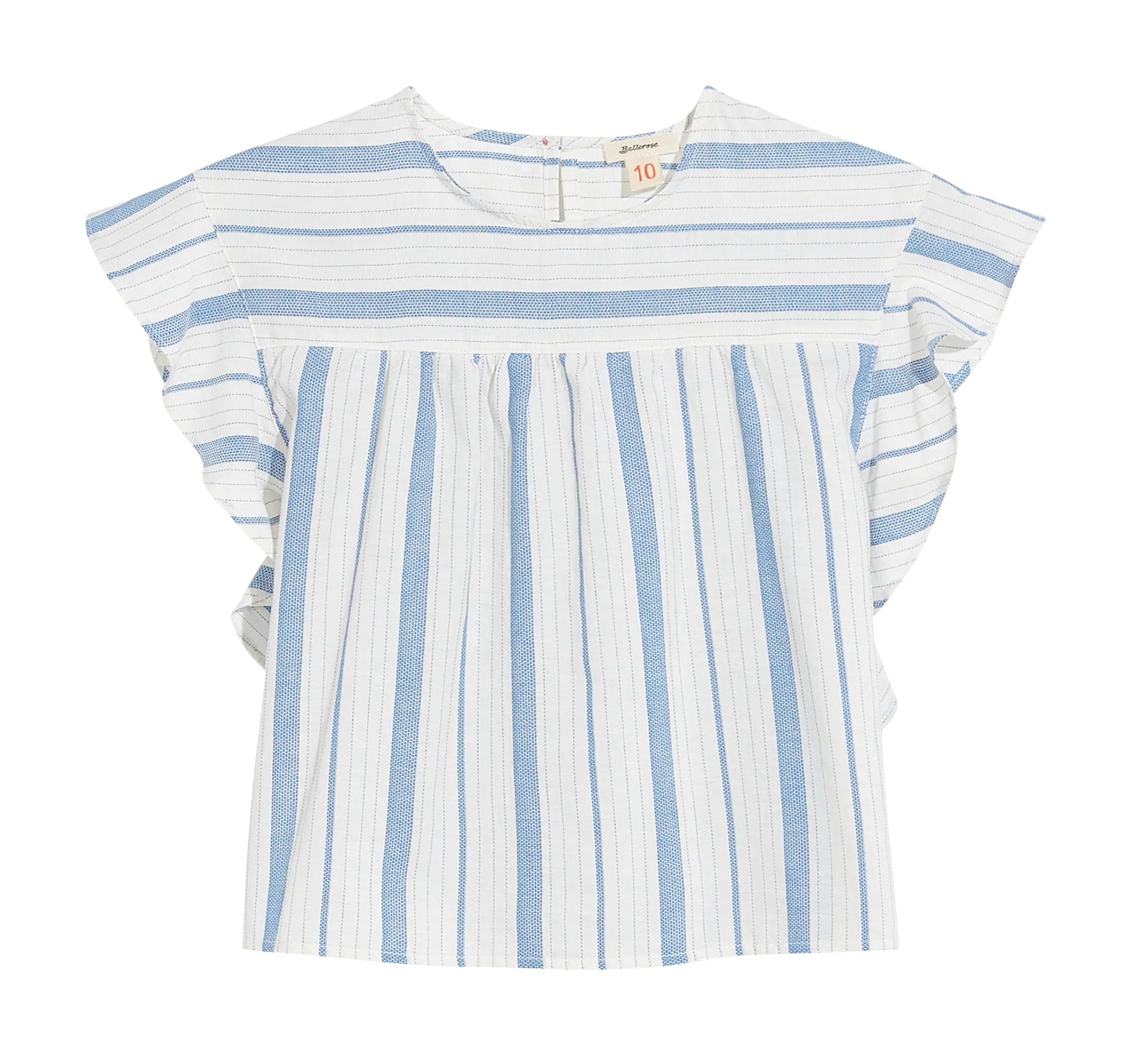 Baumwollbluse mit Rundhalskragen Blau PEPPERS