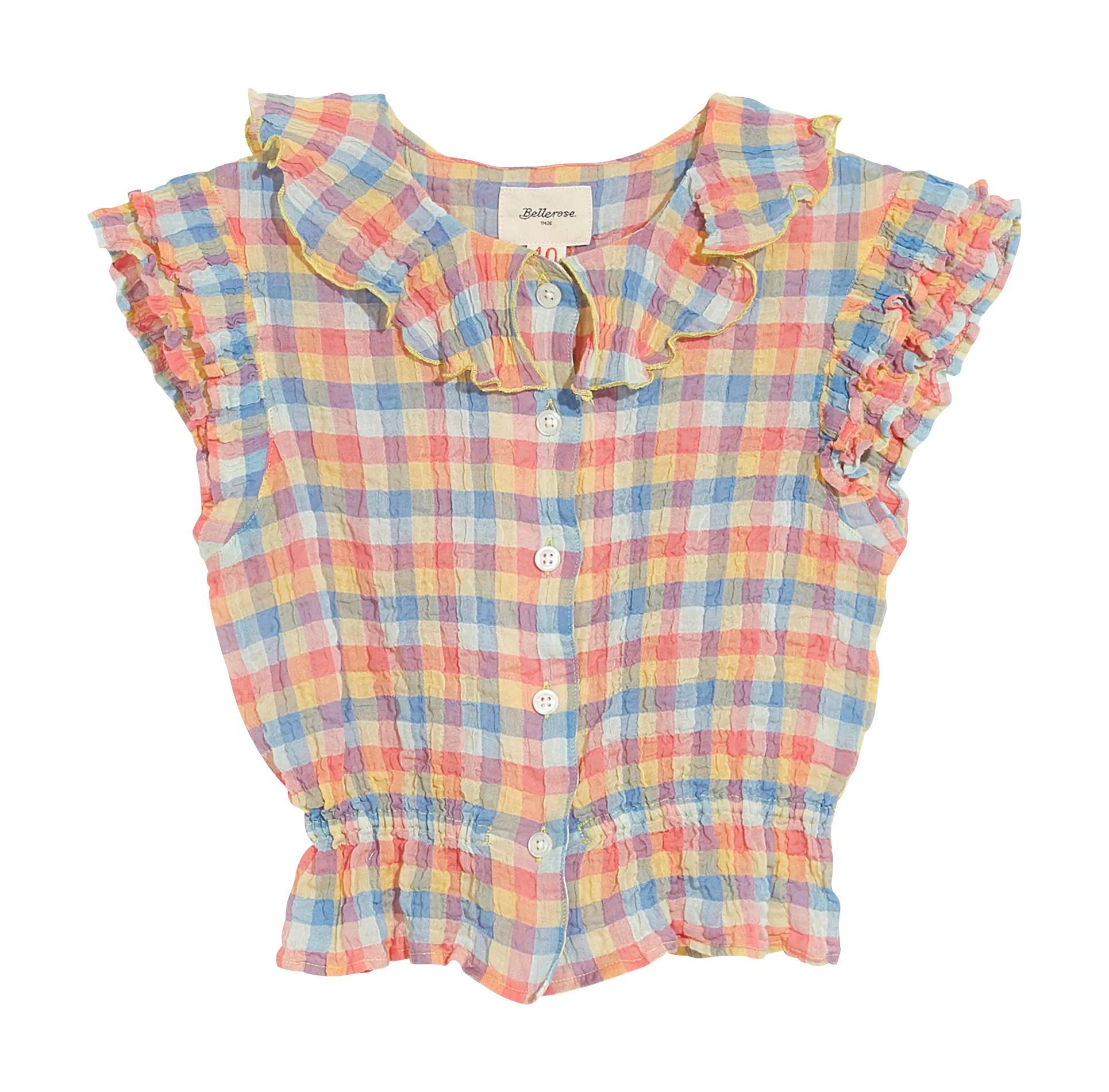 Top aus Baumwoll-Voile mit Bubikragen Grun POOKER