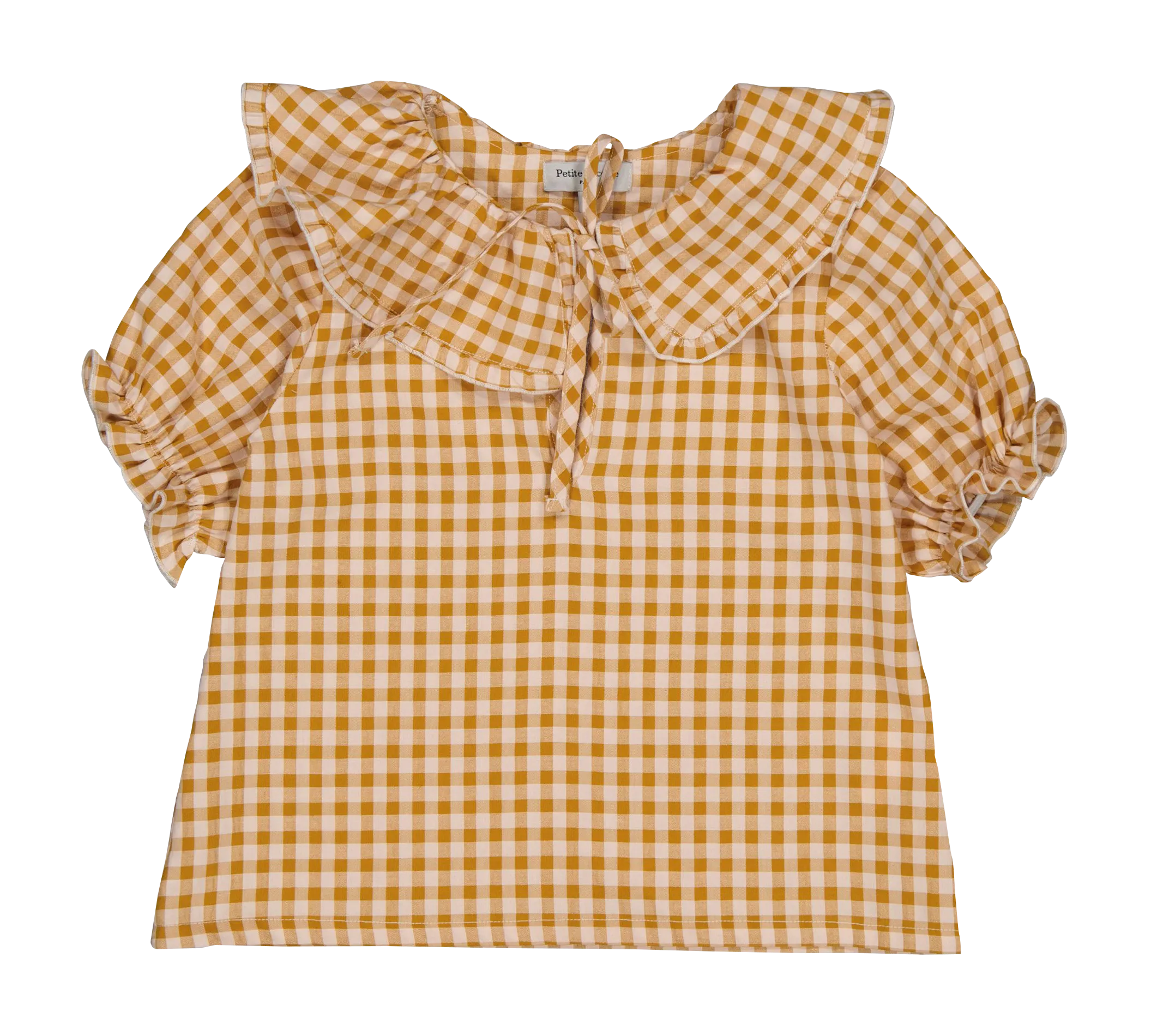 Vichy-Bluse aus Baumwoll-Mix Orange ANAEL